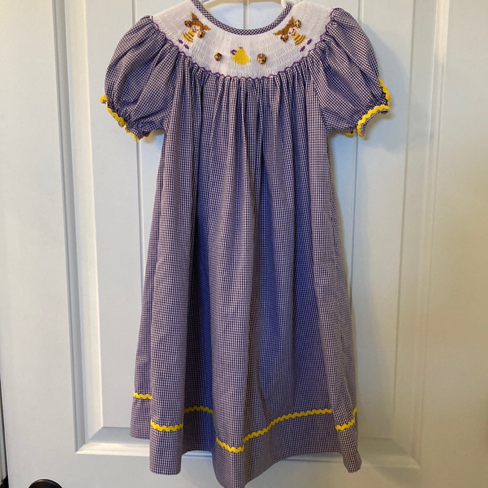 LSU smocked dress